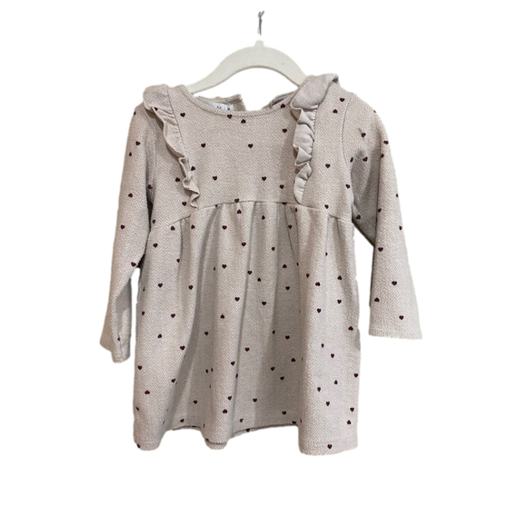 Zara cozy heart print dress 2-3 years - Picture 2 of 5